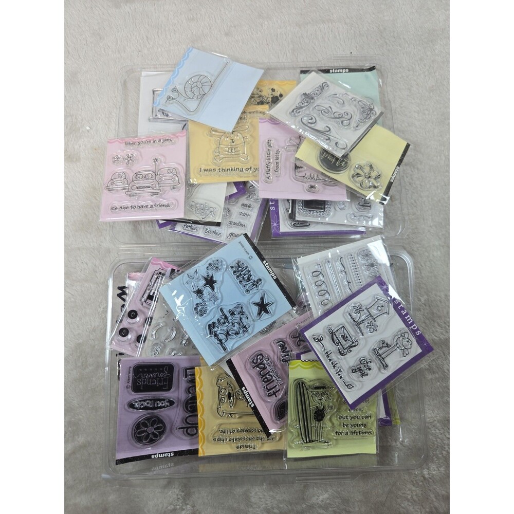 Lot Of Of 36 (Bags) Clear Stamps New And Used Mixed From 2009 Stampin Up
